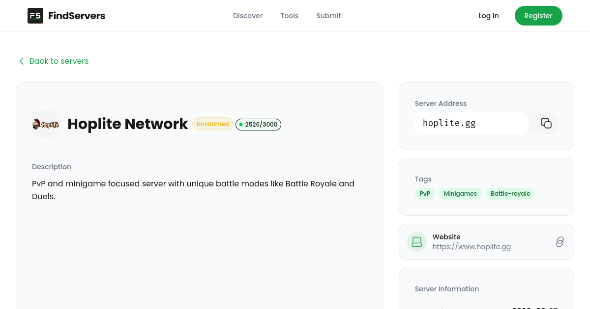Hoplite Network - Minecraft Server - FindServers